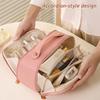 Travel Makeup Bag Women Waterproof Cosmetic Organizer with Top Handle Toiletry Bag with Wet Pocket for Business Trips Vacation