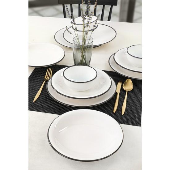 

Керамика Ege White Bold Black Столовая посуда 12 штук на 4 персоны 19985