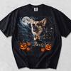 Funny Corgi Howling Moon Halloween T-Shirt,Gothic Cemetery Pumpkin Tee,Spooky Dog Shirt,Halloween Dog Graphic Tee,Pet Lover Gift