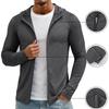 Giacca con cappuccio da uomo leggera con zip, sottile, protezione solare, traspirante, manica lunga, abbigliamento sportivo da esterno per ciclismo, pesca, escursionismo, arrampicata