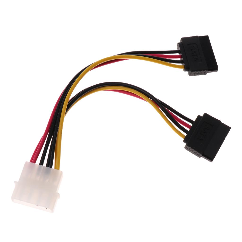 4 Pin to 2 x 15 SATA Power Cable f IDE Serial ATA Hard Drive DT