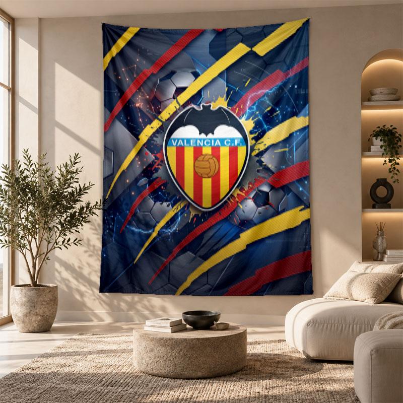 Decorative Tapestry,Valencia FC Printed Wall Art, Lightweight Wall Hanging For Bedroom Background