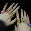Full Of Diamonds, Zircon Light Luxury, High-End Open Ring, Antique Retro Index Finger Ring, Women'S Gold Ring.
