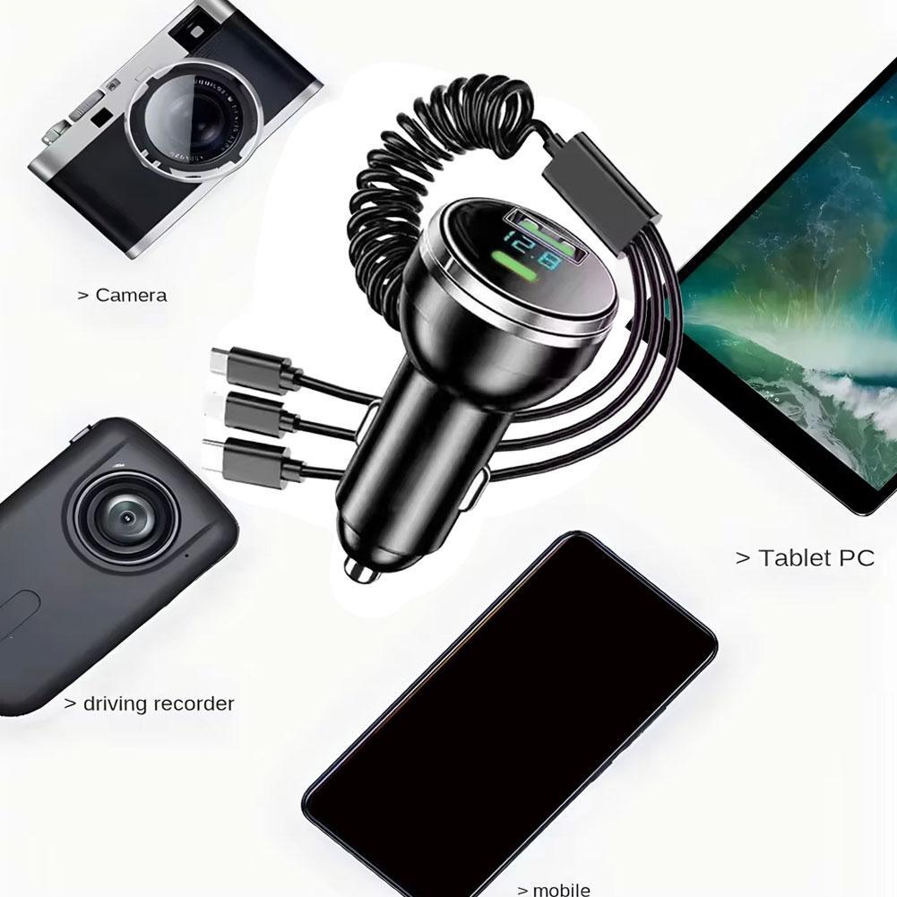 230W Car Charger 5 Ports Fast Charge PD QC3.0 USB C Car Phone Charger Type C Adapter In Car For Iphone Samsung Huawei Xiaomi