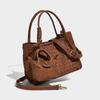 2025 New Matte Handwoven Handbag Fashion Basket Shoulder Crossbody Bag Shopping Tote Mother Bag