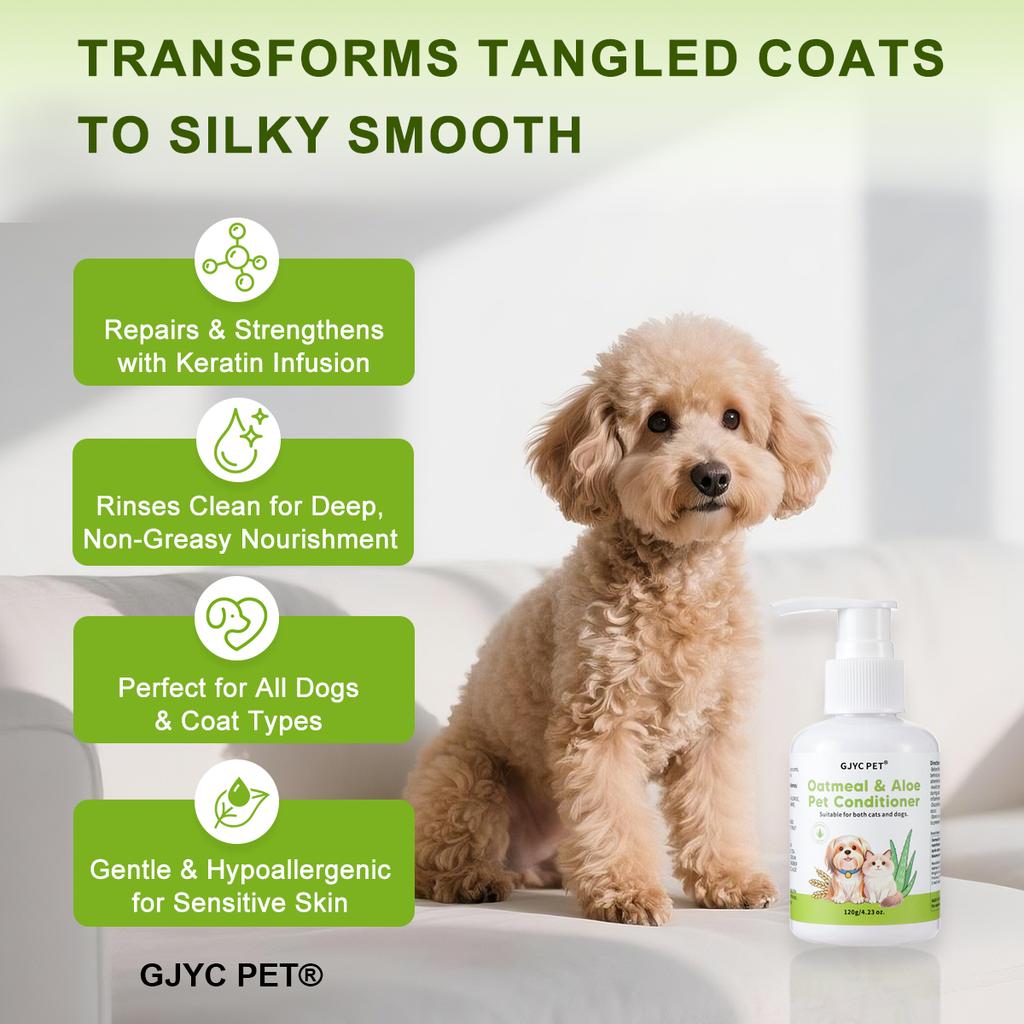 GJYC PET Oat & Aloe Pet Conditioner Detangles Moisturizes Boosts Shine For Dogs Cats