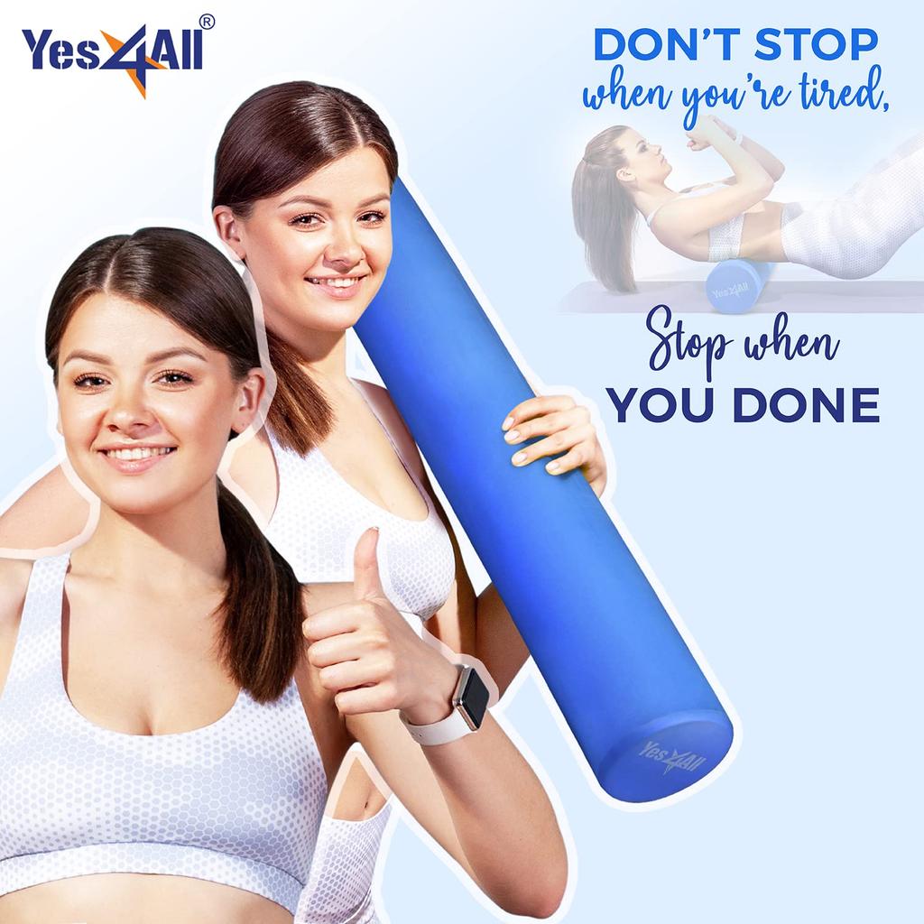 Yes4All EVA Firm Back Foam Roller Round Back Roller for and - Exercise, Yoga, Pilates, 30/45/60/90cm
