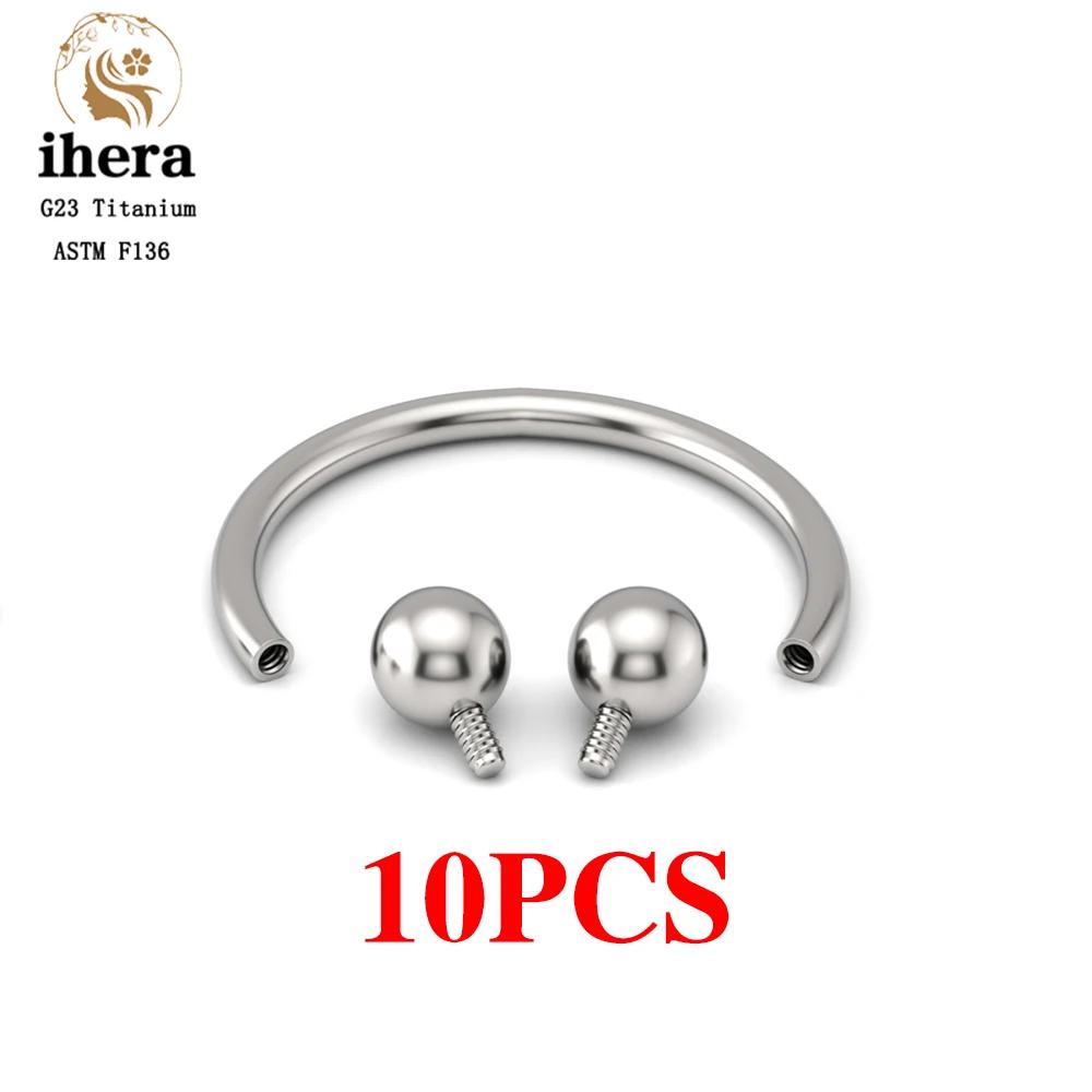 10PCS G23 Titanium Eyebrow Piercing Jewelry Nose Septum Piercing Ring C Rod 16G ASTM F136 Women Labret Lip Stud