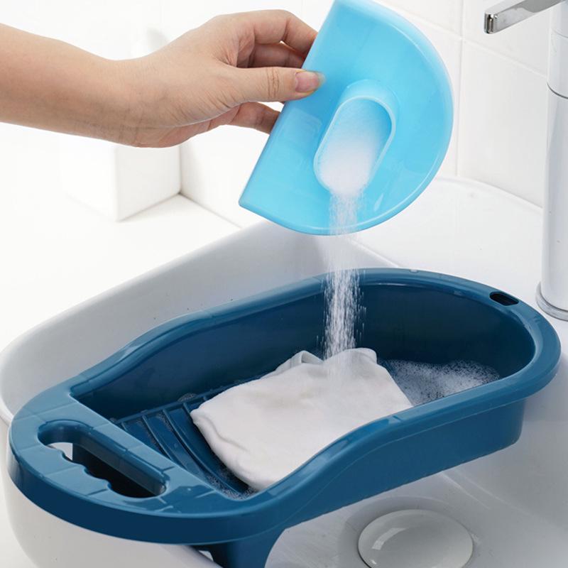 Compact Hand-Wash-Free Mini Washboard Basin for Underwear, Socks & Lingerie