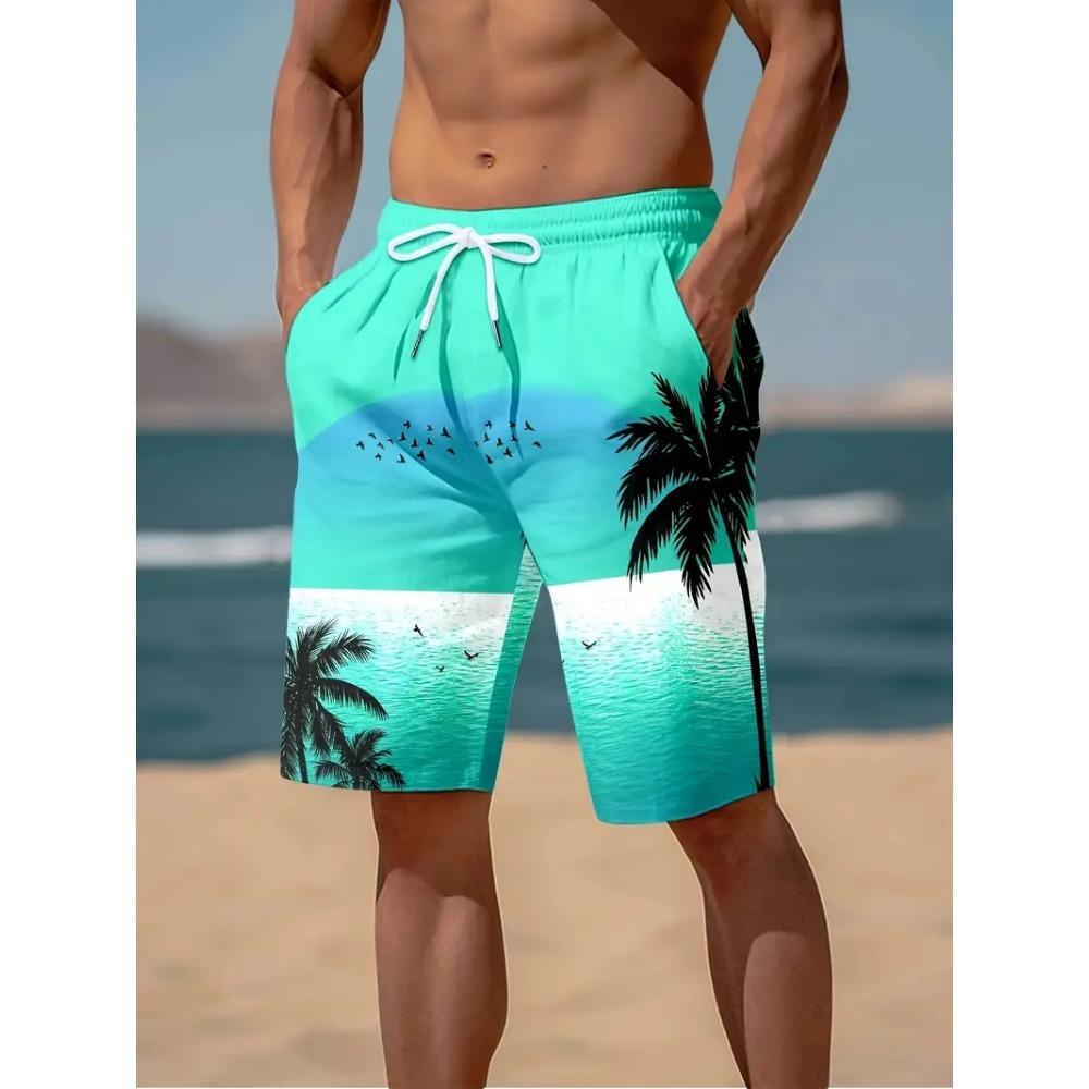 3D Cocoanut Trees Printing Beach Shorts Palm Tree Graphic Board Shorts For Men Summer New Harajuku Hawaiian Cool Swimming Trunks