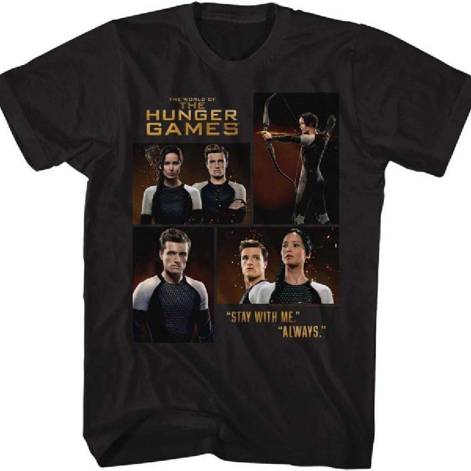 

Голодные игры - Мужская футболка с коротким рукавом с фотографиями Китнисс, Питы, Фора XXXXXL чёрный