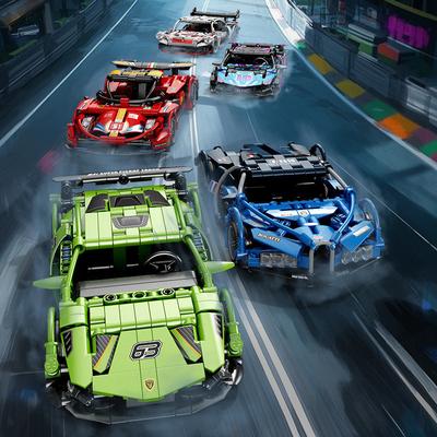 Modello di Auto Sportiva da Corsa Tecnica Blocchi da Costruzione Città Veicolo Meccanico di Velocità Supercar Mattoncini Puzzle Giocattoli Regalo Bambino Adulto