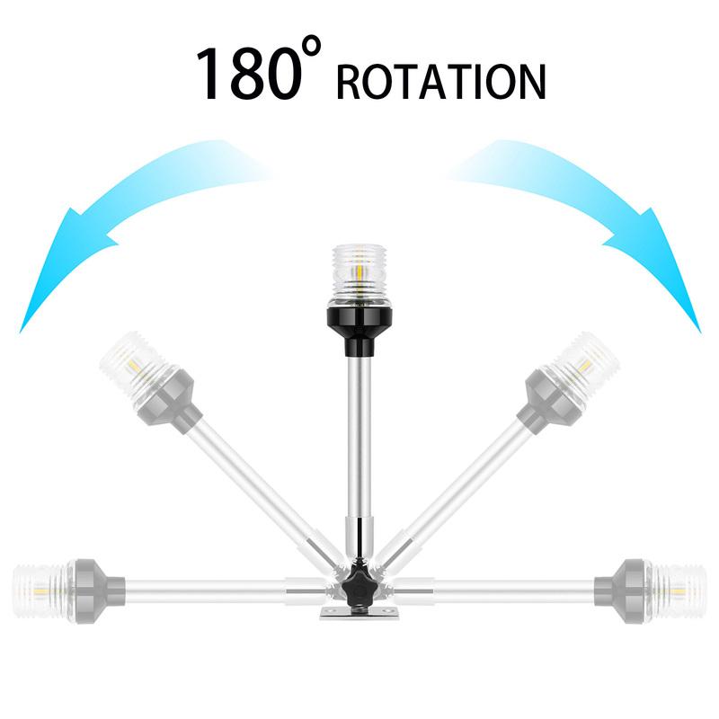 Marine Boat LED Navigation Light Fold Down Anchor Light 360 Degree Sailing Signal Light For Yacht Marine Boat Lamp 12~24V