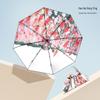 Women's UV-Protection Foldable Sun Umbrella - Compact, Portable, Manual, for Rain or Shine with Black Glue Coating.