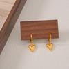 Korean Style Cross Heart Pendant Earrings: Stainless Steel 18K Valentine's Day Studs for Women