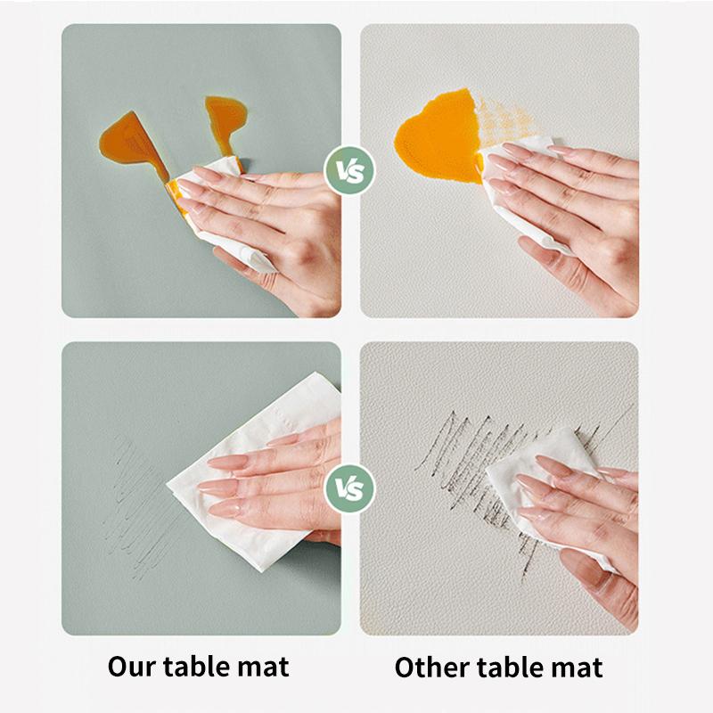 Nordic Leather Table Mat F Dining Table Cover Kitchen Waterproof Oil Proof Table Protector Desk Rectangle Dustproof Table Cloth