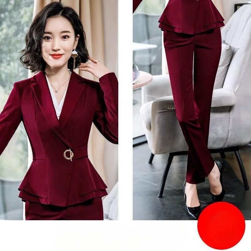 Professional Women Suit 2 Piece Set Fashion Formal Office Wear Blazer and Pants Outfit High Quality