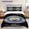 Manchester City Emblem Abstract Background Three-piece set (1 * duvet cover + 2 * pillowcase, without core) 2DFlat Soft and comfortable Bedding set