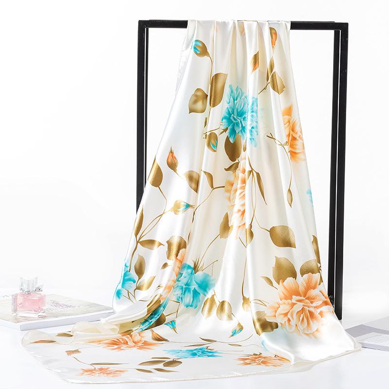 

Весна/лето Новый женский шелковый шарф 90 * 90 см Имитация шелкового твила квадратный шарф Модный принт большой квадратный шарф профессиональный шарф 90*90cm