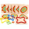 Baby Colorful Wooden Geometric Shapes Cognition Puzzle Board Kids Math Game Montessori Preschool Learning Educational Toys