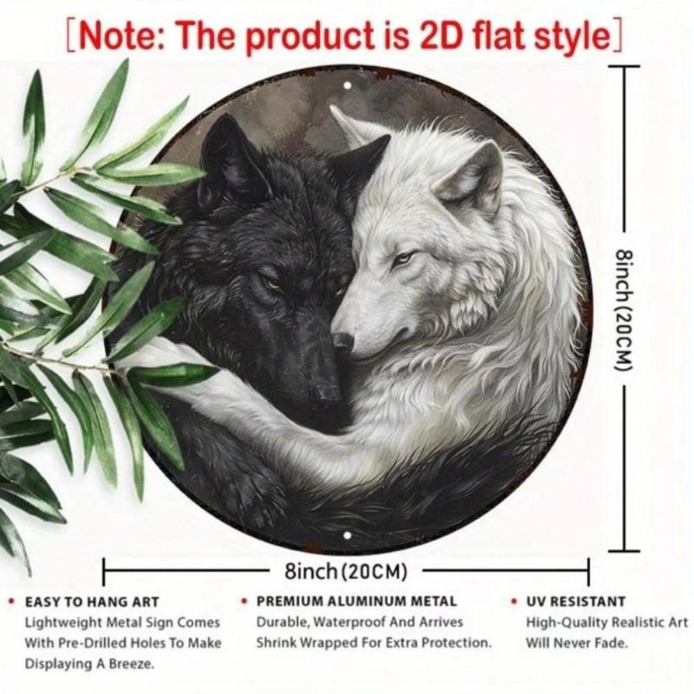 Round Metal Wall Art 20cm Home Decor Office Living Room Iron Painting
