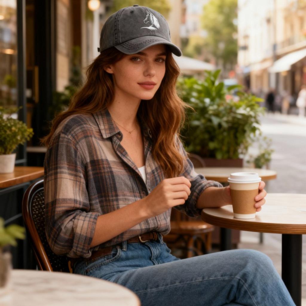 1pc Women's Horse Print Baseball Cap,Elegant Horse Head Design,Durable Textile Fabric,All-Season Casual Hat,suitable for Travel