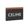 CELINE Triomphe Triumph Gate Canvas With Lambskin Card Holder Card Holder Womens Brown