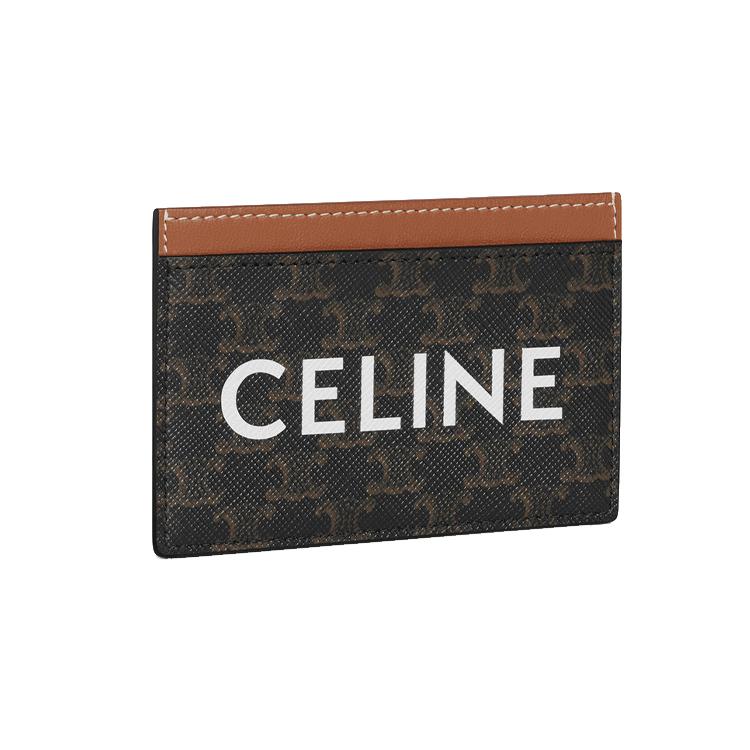 CELINE Triomphe Triumph Gate Canvas With Lambskin Card Holder Card Holder Womens Brown
