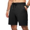 Mens Casual 5 Shorts Summer Drawstring Elastic Waist Beach Sweat Shorts Texture With Pockets