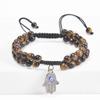 Women's Retro Fatima's Hand Evil Eye Bracelet with Crystal & Natural Stone