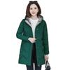 2025 Winter Cotton Jacket Women's Mid-length Fashion Down Padded Jacket Plus Size Slimming Hooded Padded Jacket