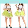 Elegant Beiers Dirndl Kostuum Voor Oktoberfest Met Off-Shoulder Pofmouwen En Bloemenpatroon