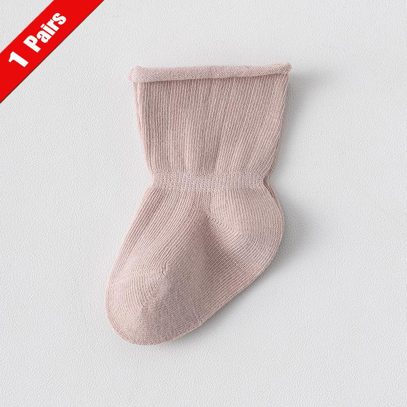 1/3/5Pairs Children Girls Socks Four Seasons Cotton Simple Toddler Boys Socks Loose Mouthed Casual Newborn Socks Age For 0-5Yrs