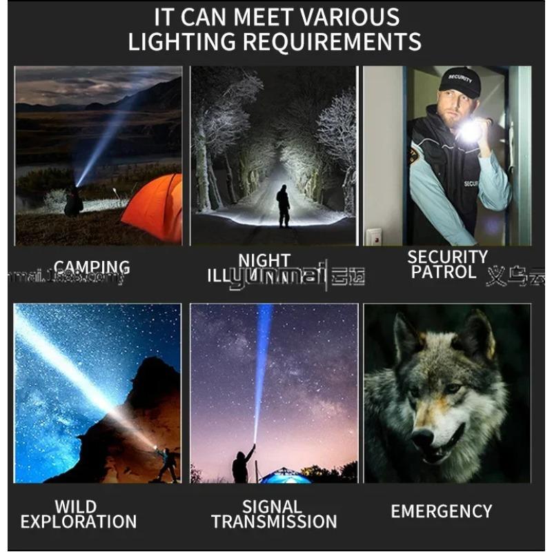 30W LED Flash Light 2000 High Lumens Handheld Flashlight with COB Light Work Light for Home Camping Hiking Emergency