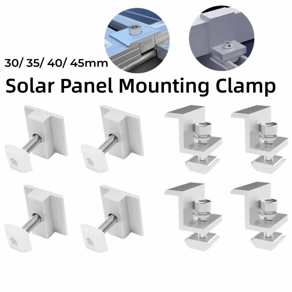 4Pcs End Clamp Solar Panel Mounting Clamp Solar System Install Accessories  Trapezoidal Roof