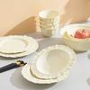 Cream Wind Ceramic Tableware Creative High-Value Gift Box With Lace Dishes And Plate Combination Housewarming Gift Bowls