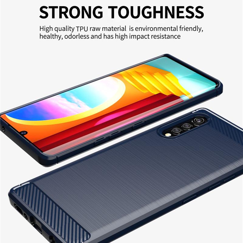 For LG Velvet Case for LG G9 ThinQ Luxury Carbon Fiber Cover Original Soft Plain Silicone Case For LG Velvet LM-G910EMW G900N