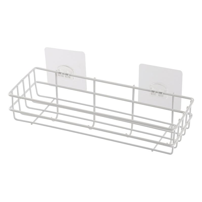 

Полка для ванной без перфорации, ящик для хранения, настенная полка для душа, кухонная корзина, органайзер для аксессуаров для ванной комнаты чёрный