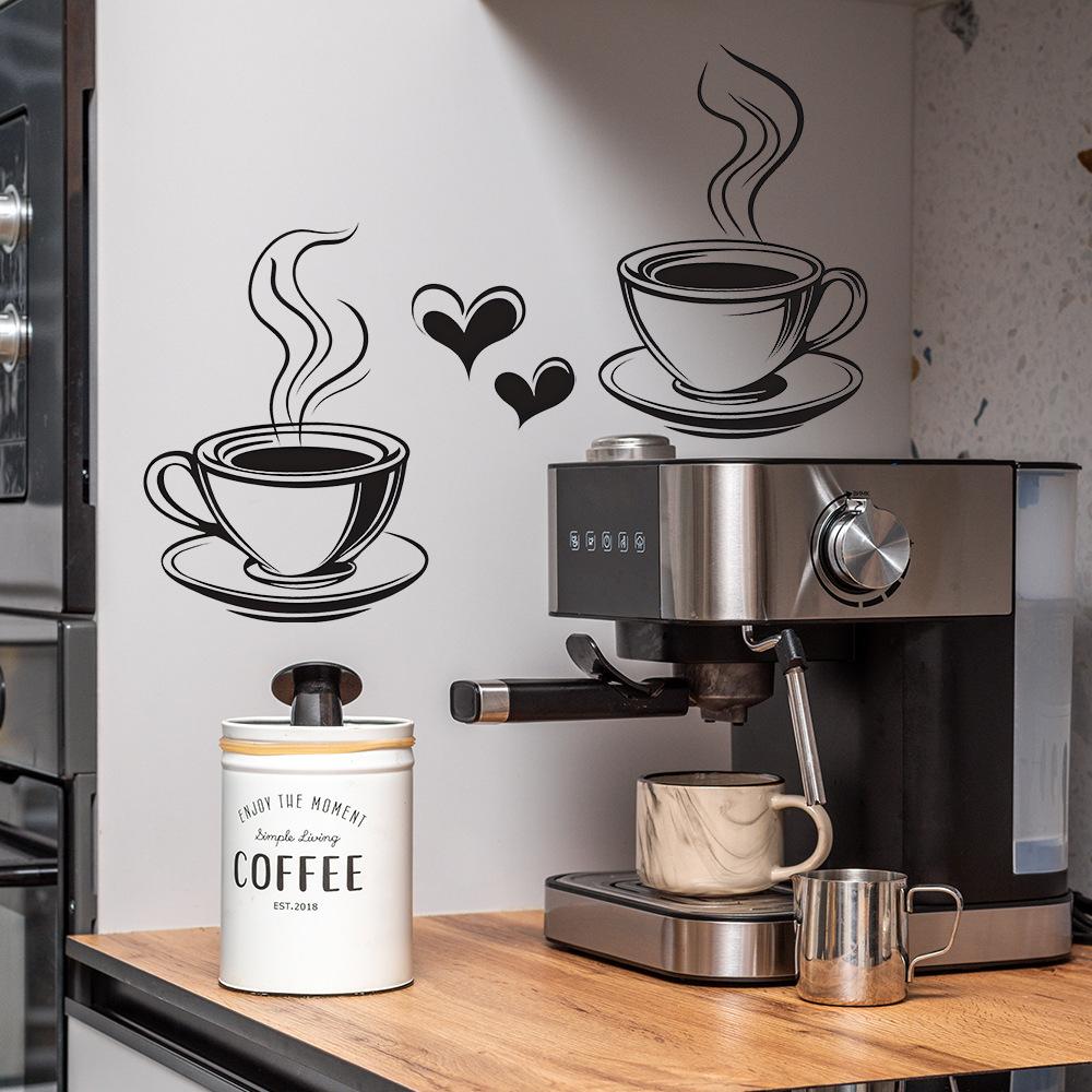 Simple Coffee Cup Love Cafe Atmosphere Beautification Decoration Wall Stickers