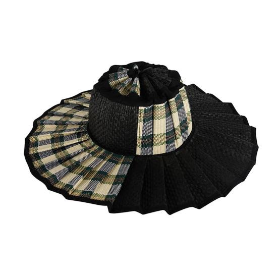 

Женская соломенная шляпа с клетчатым принтом, летняя складная шляпа с широкими полями, защита от УФ-лучей, легкая, дышащая, пляжная шляпа от солнца Q