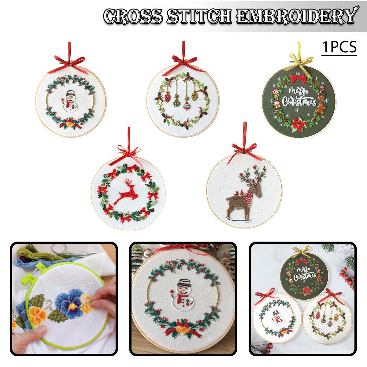 

Рождественский набор для вышивания PDTO, набор для вышивки крестом для начинающих, швейное ремесло ручной работы