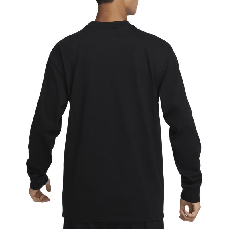 Nike Футболка с круглым вырезом и принтом букв, в американском стиле с длинным рукавом, мужские топы, черный цвет FN7319-010