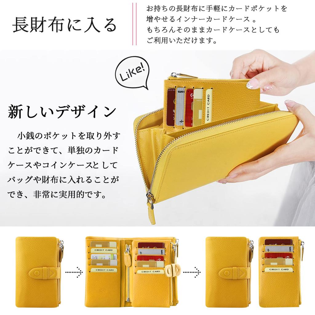 [F.ZH] Women's Bifold Wallet, Genuine Leather, Short Wallet with Coin Purse, 18 Card Slots, Bill Compartment, Large Capacity, Compact, Lightweight,