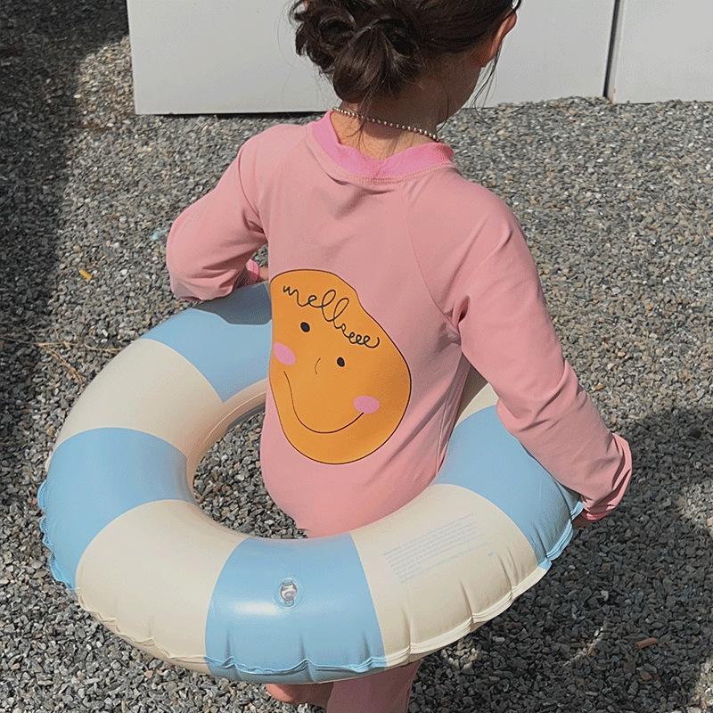 Kids' Sun-Protective Quick-Dry Smiley Swimsuit: Long Sleeve & Pants