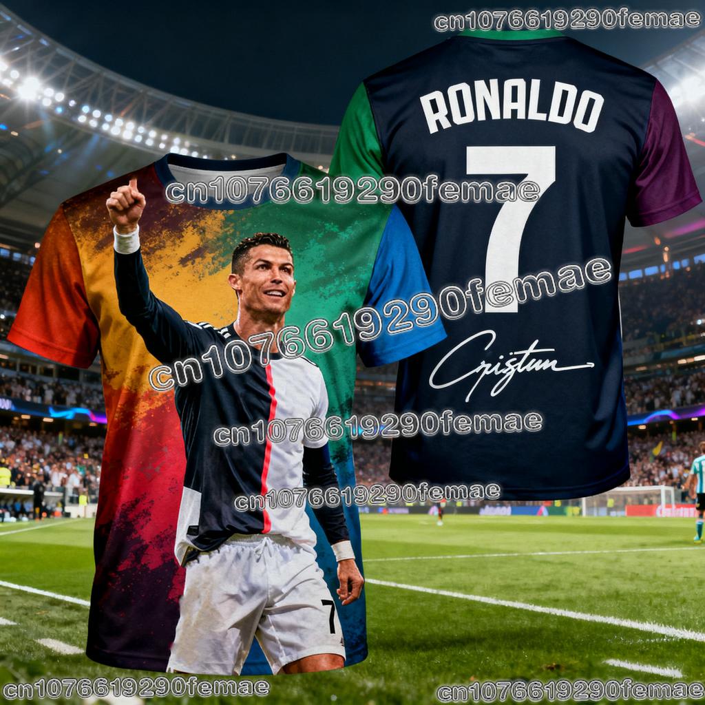 ChatGPT AI Ronaldo 7 Football Jersey Adults and Kids Soccer Training Tops Summer Fan Edition Comfortable Breathable Sportswear