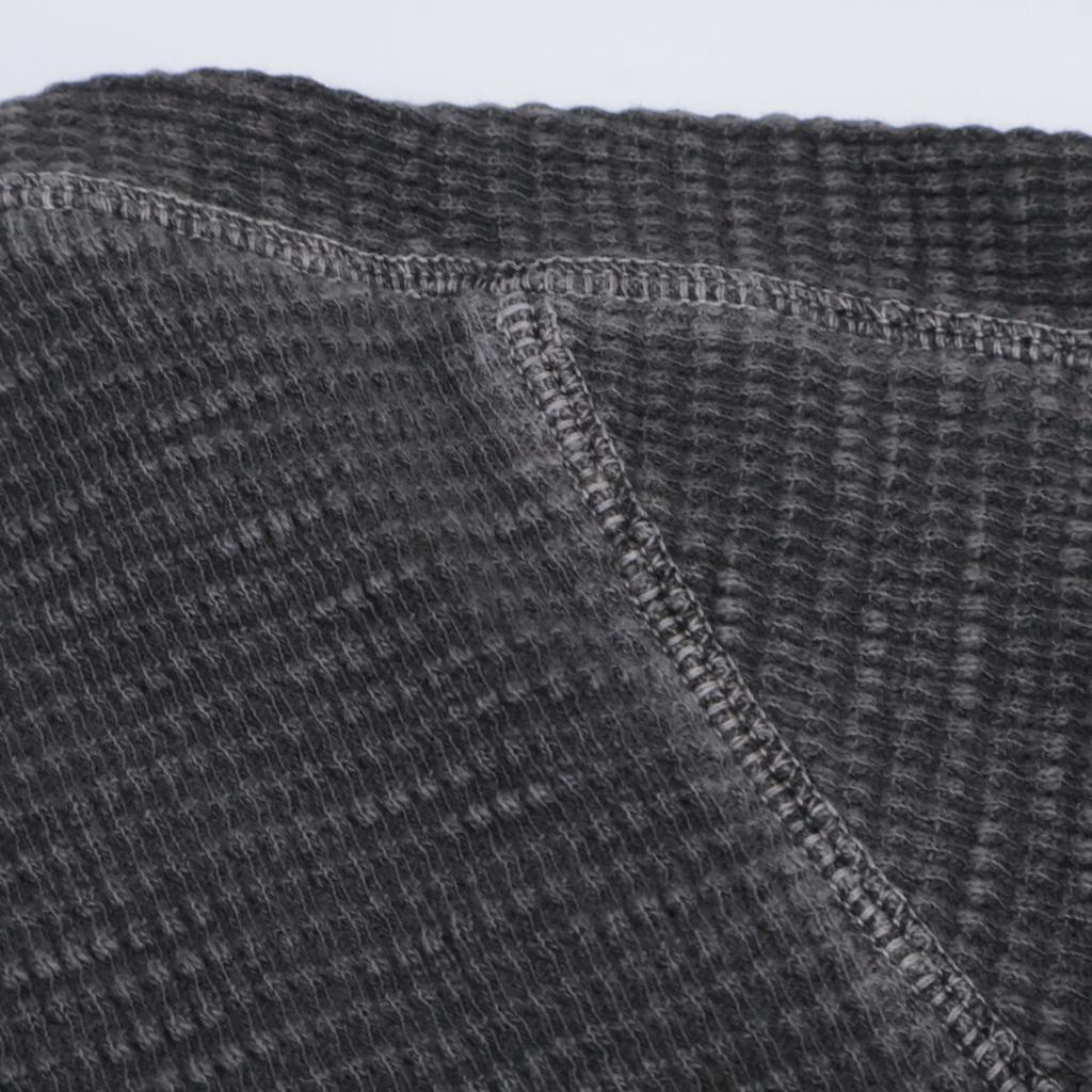 RRL 782504858001 Verwaschenes Schwarz Canvas Waffelstrick Rundhals Oberteile L schwarz Gebraucht