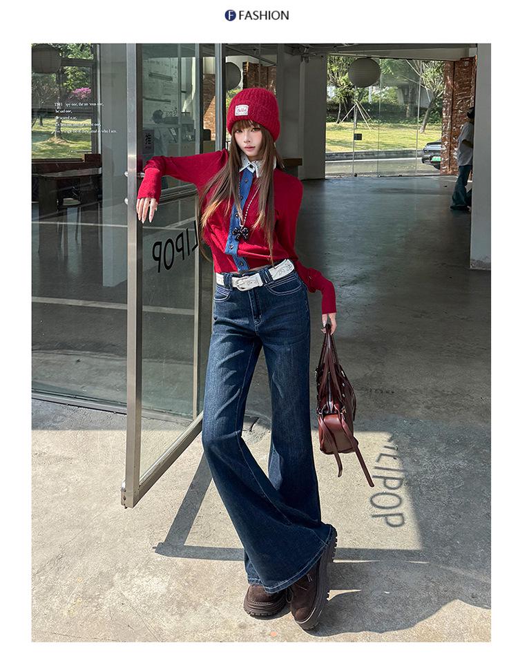 2026 Spring/Autumn American High-Waisted Micro-Flare Jeans for Women - Stretch, Slimming, and Flattering.