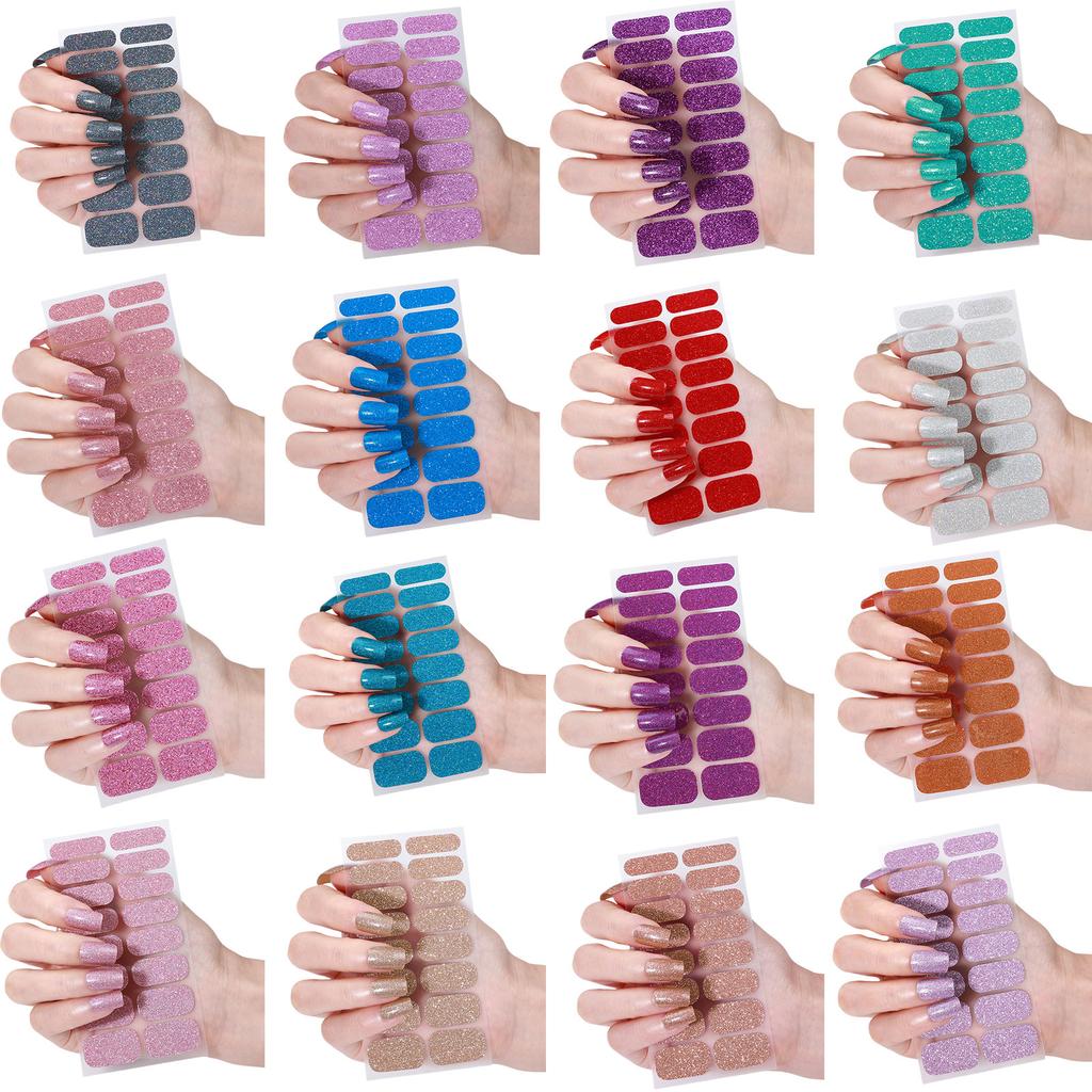 Nails Polish Stickers Solid Color Gels Nail Strips Nails Polish Wraps Gels Nail Stickers Manicures Stickers