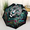 1pc Leopard Print Automatic Opening/closing Umbrella, Reinforced 8-Rib Construction, Compact Travel Umbrella Yy250808188