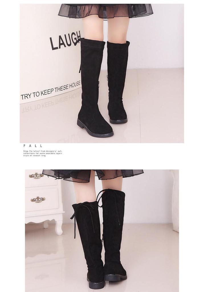 Girls' Korean Style Long Boots - Autumn/Winter 2025 Princess High-Top Children's Shoes